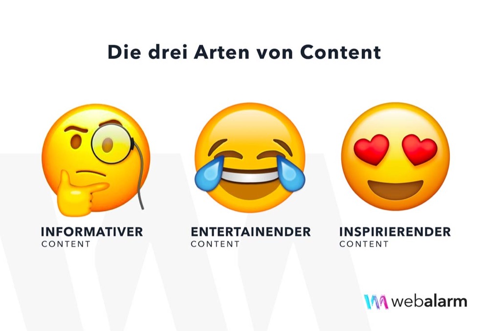 Infografik: die drei Arten von Content auf Social Media